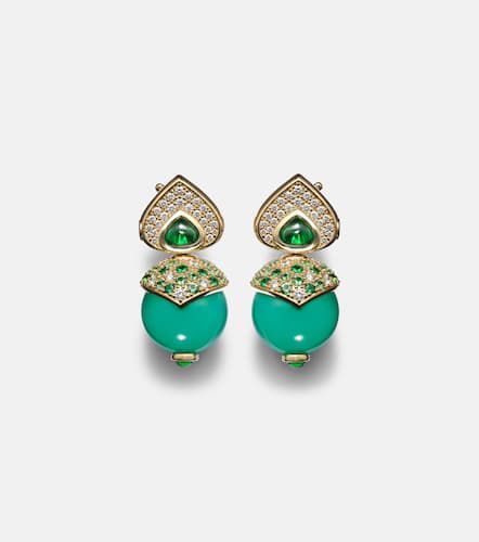 Boucles d'oreilles Stetlia en or 18 ct, chrysoprase et pierres précieuses - Marina B - Modalova