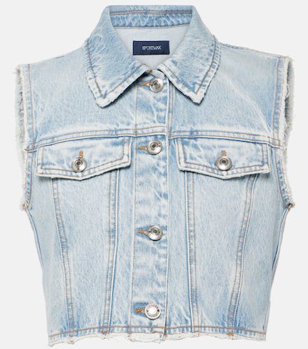 Veste raccourcie sans manches en jean - Sportmax - Modalova