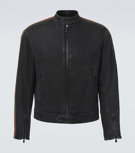 Veste blouson Web Stripe en denim - Gucci - Modalova