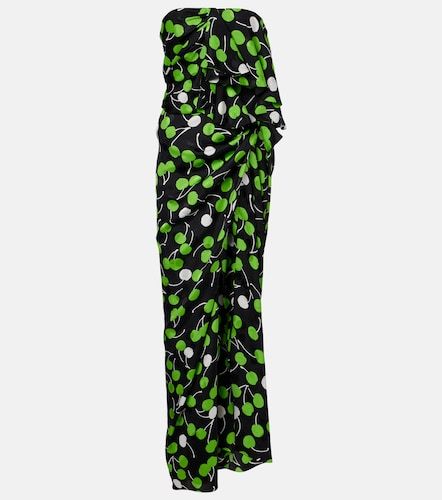 Robe longue imprimée en soie - Saint Laurent - Modalova