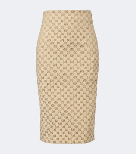 Jupe crayon en toile GG de coton mélangé - Gucci - Modalova