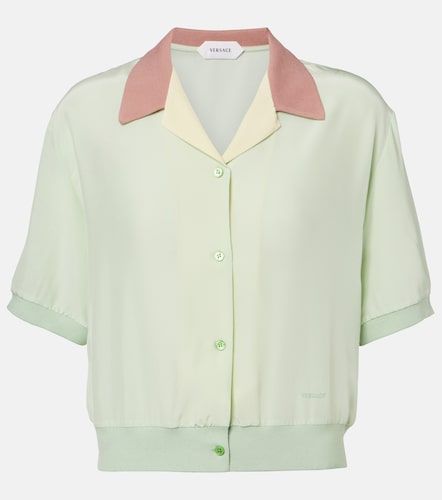 Chemise courte en popeline de soie - Versace - Modalova