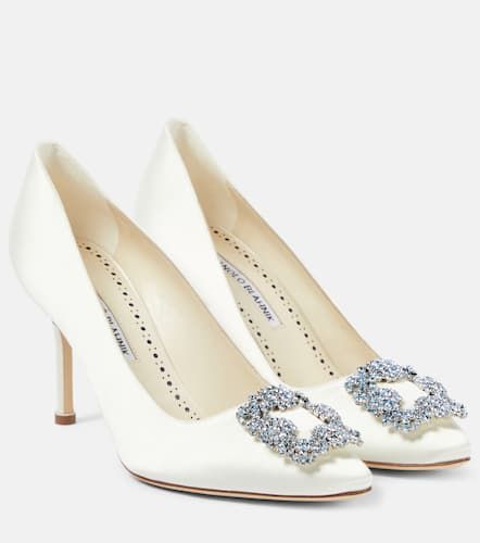 Escarpins de mariée Hangisi 90 en satin - Manolo Blahnik - Modalova