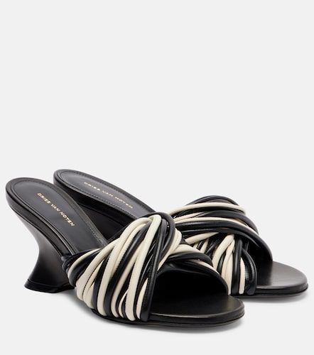 Mules compensées 75 en cuir - Dries Van Noten - Modalova
