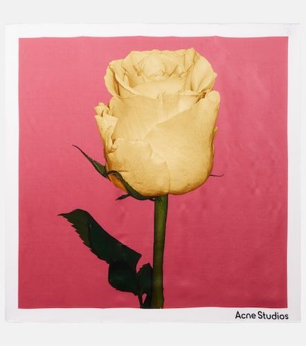 Foulard en soie à imprimé floral - Acne Studios - Modalova