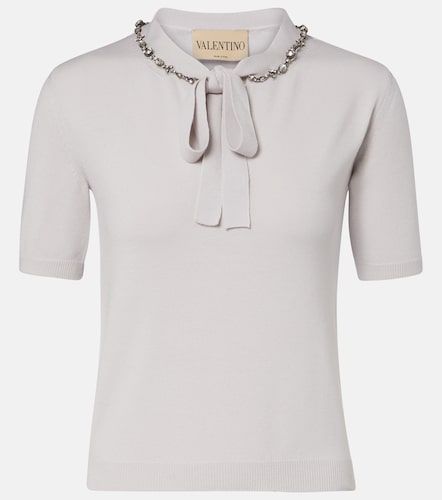 Pull en laine vierge à col lavallière - Valentino - Modalova