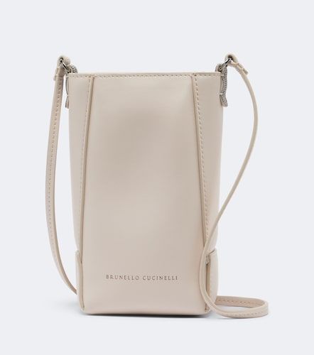 Pochette pour téléphone Duo Mini en cuir - Brunello Cucinelli - Modalova