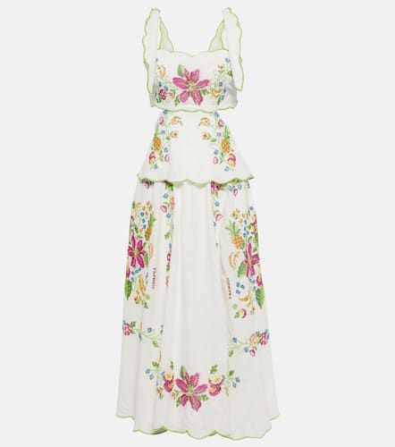 Robe midi Tropical Romance brodée - Farm Rio - Modalova