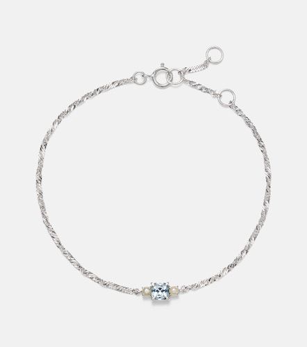 Bracelet Delicate en or blanc 14 ct, aigue-marine et perles - Stone and Strand - Modalova