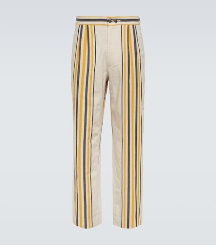 Bode Pantalon droit rayé en coton - Bode - Modalova