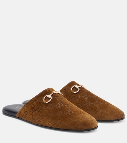 Gucci Mules Horsebit GG en daim - Gucci - Modalova