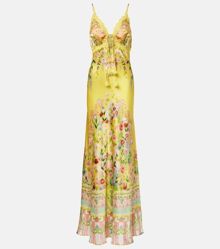 Robe longue imprimée en soie - Camilla - Modalova
