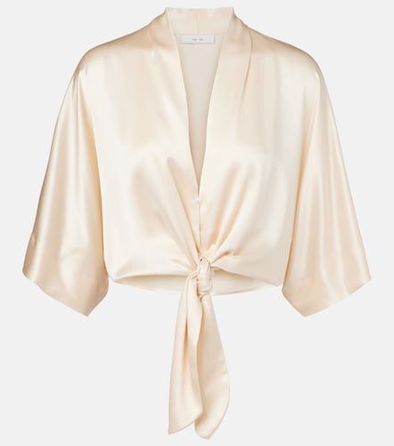 Blouse raccourcie en satin de soie - The Sei - Modalova
