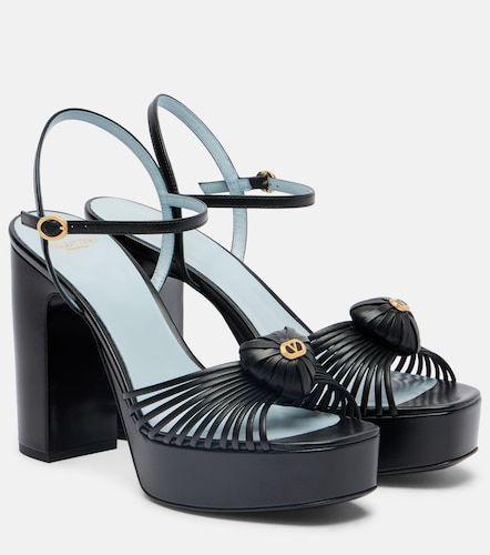 Sandales Royal VLogo à plateau en cuir - Valentino Garavani - Modalova