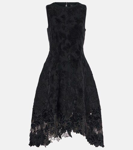 Robe en jacquard de velours et dentelle guipure - Oscar de la Renta - Modalova