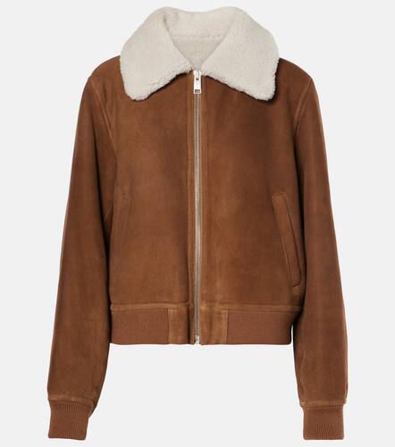 Veste bomber en daim et shearling - Yves Salomon - Modalova