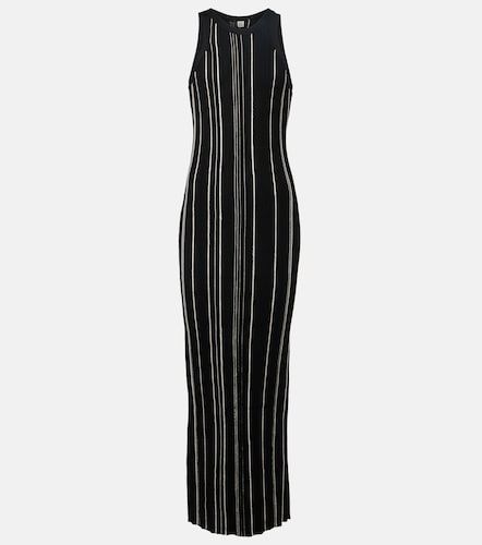Robe longue en maille côtelée à rayures - Toteme - Modalova