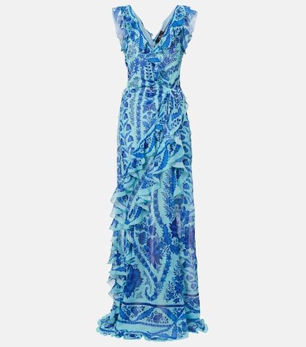 Robe longue à fleurs et volants - Etro - Modalova