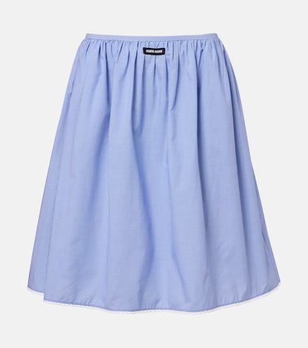 Jupe midi en coton à carreaux vichy - Miu Miu - Modalova