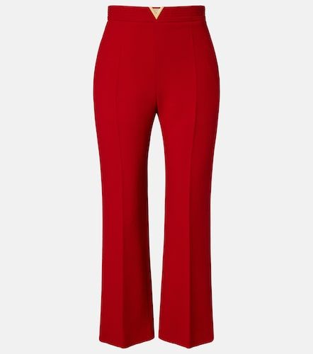 Pantalon droit VLogo en crêpe de laine vierge - Valentino - Modalova