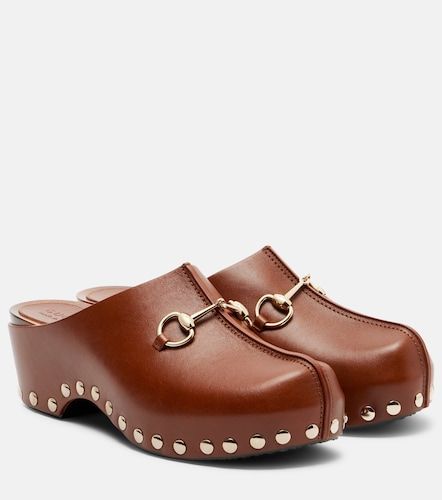 Mules Horsebit à plateforme en cuir - Gucci - Modalova
