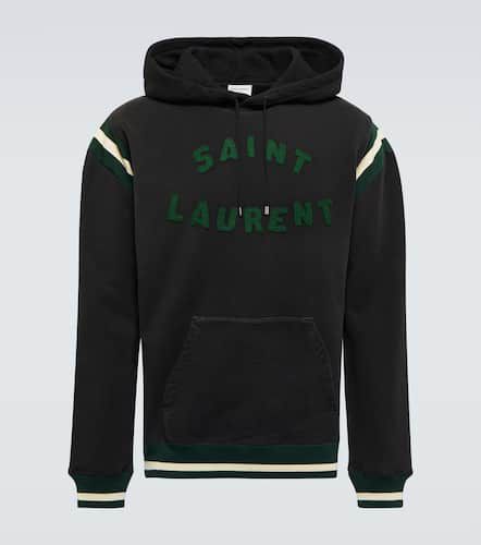 Sweat-shirt à capuche en coton à logo - Saint Laurent - Modalova