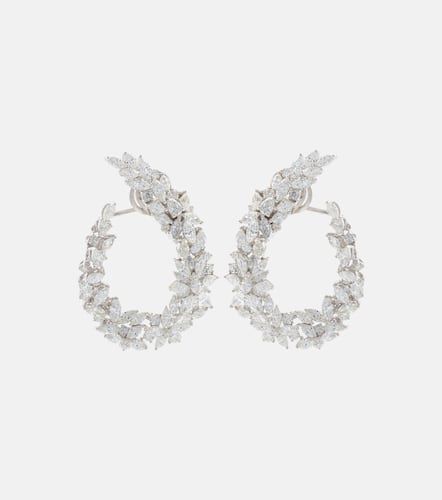 Boucles d'oreilles en or blanc 18 ct et diamants - Yeprem - Modalova
