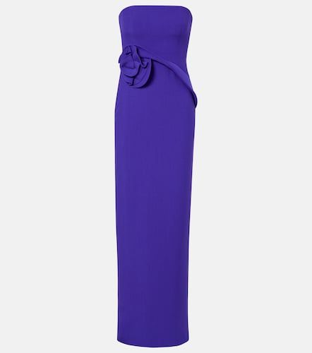 Robe longue bustier à appliqué floral - Roland Mouret - Modalova
