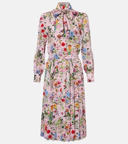 Robe chemise Flora en soie - Gucci - Modalova