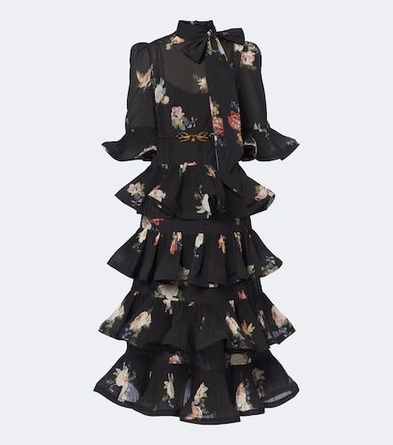 Robe midi à fleurs et volants - Zimmermann - Modalova
