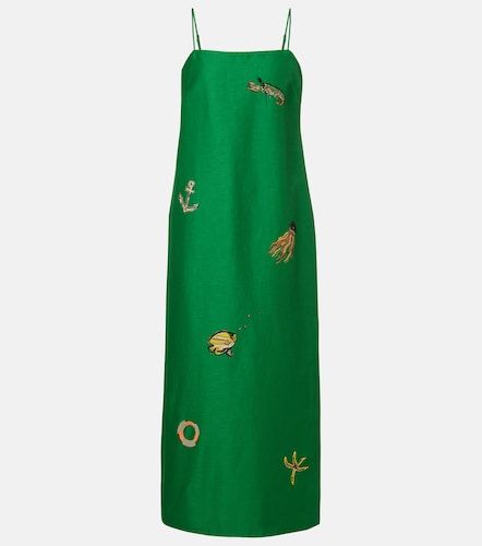 Alémais Robe longue en lin mélangé brodée - Alemais - Modalova
