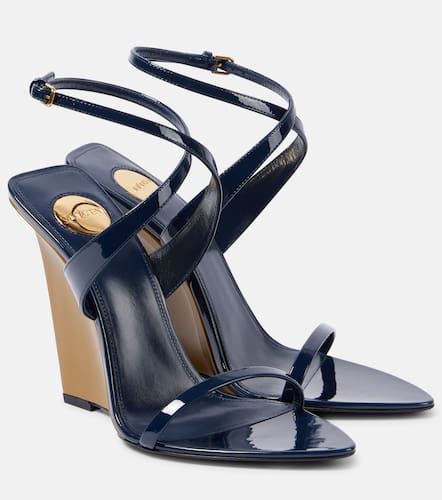 Sandales compensées Salomé 110 en cuir verni - Saint Laurent - Modalova