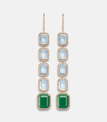 Boucles d’oreilles Five Tier Portrait en or 18 ct et pierres précieuses - Shay Jewelry - Modalova