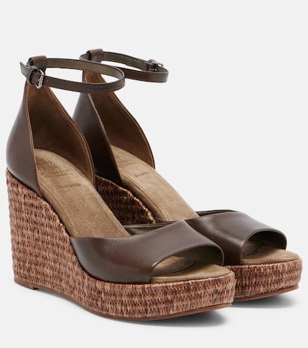 Sandales compensées Monili en cuir - Brunello Cucinelli - Modalova