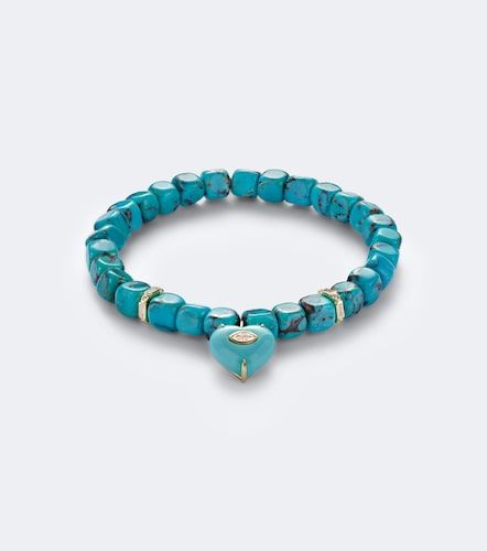 Bracelet en or 14 ct, perles, turquoise et diamants - Sydney Evan - Modalova