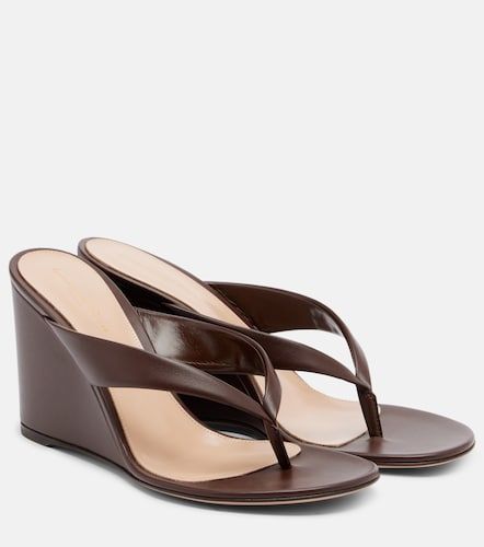 Mules compensées en cuir - Gianvito Rossi - Modalova