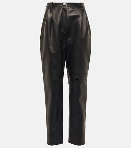 Pantalon tapered à taille haute en cuir - Magda Butrym - Modalova