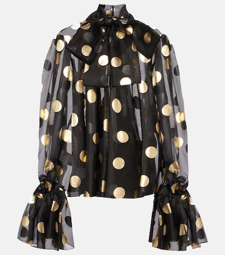 Blouse en organza de soie jacquard à pois - Dolce&Gabbana - Modalova