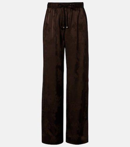 Pantalon large en satin jacquard - Ganni - Modalova