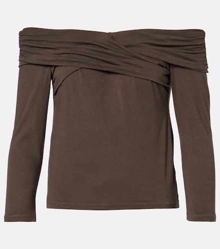 Top Clarissa en coton mélangé à encolure Bardot - Velvet - Modalova