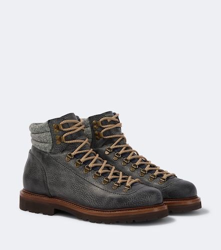 Bottes à lacets en cuir - Brunello Cucinelli - Modalova