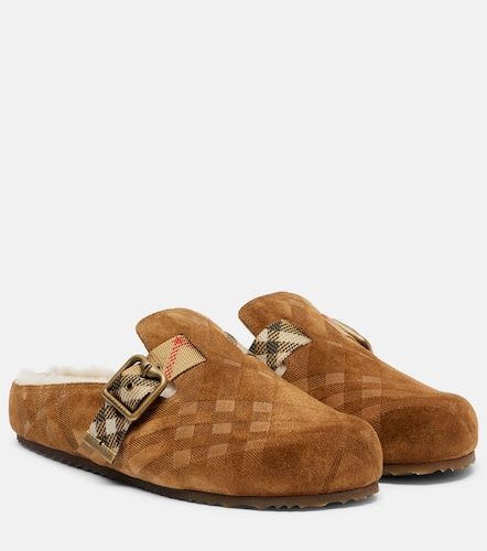 Mules Urchin en daim et shearling - Burberry - Modalova