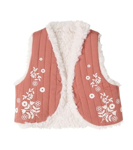Veste sans manches Noemie brodée et matelassée en coton - C'era Una Volta - Modalova