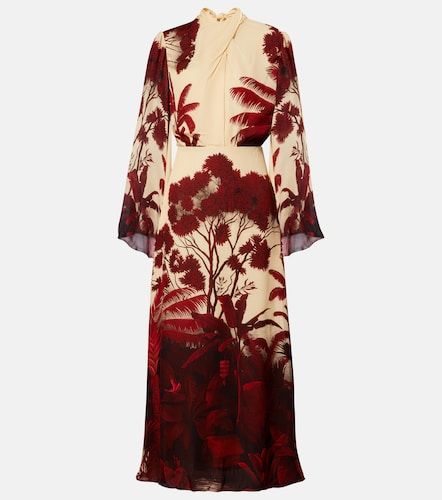 Robe longue en soie imprimée - Johanna Ortiz - Modalova