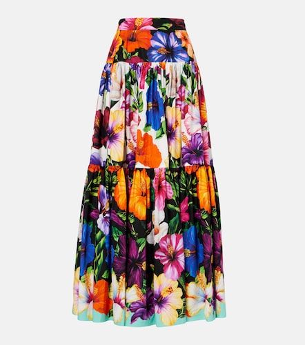 Jupe longue en coton à fleurs - Dolce&Gabbana - Modalova