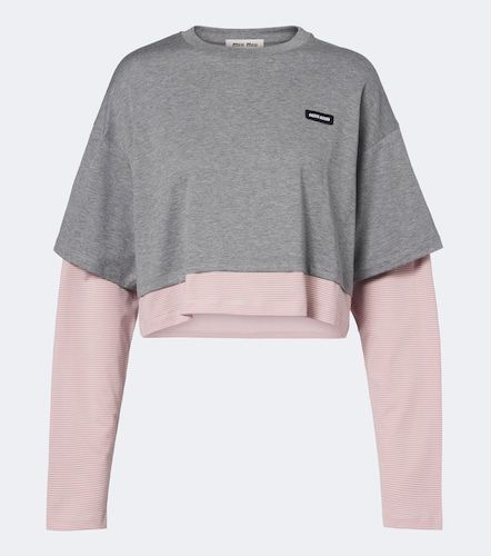 Miu Miu T-shirt court en coton - Miu Miu - Modalova
