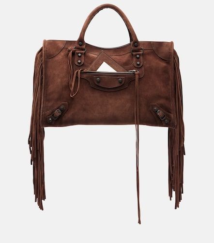 Sac à main Le City Medium en daim - Balenciaga - Modalova
