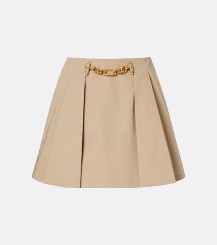 Mini-jupe en gabardine de coton - Balmain - Modalova