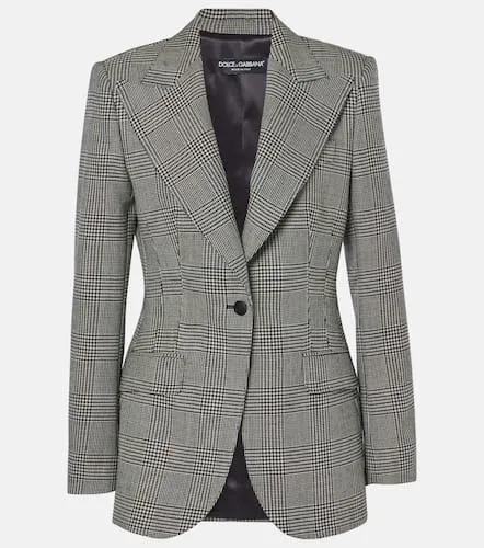 Blazer en laine vierge à carreaux - Dolce&Gabbana - Modalova