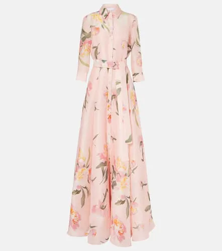 Robe longue en soie à fleurs - Carolina Herrera - Modalova